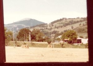 Sguardo sull’ansa fluviale di Camponello, riempita nel 2011-12, con detriti degli scavi della superstrada (1987)
